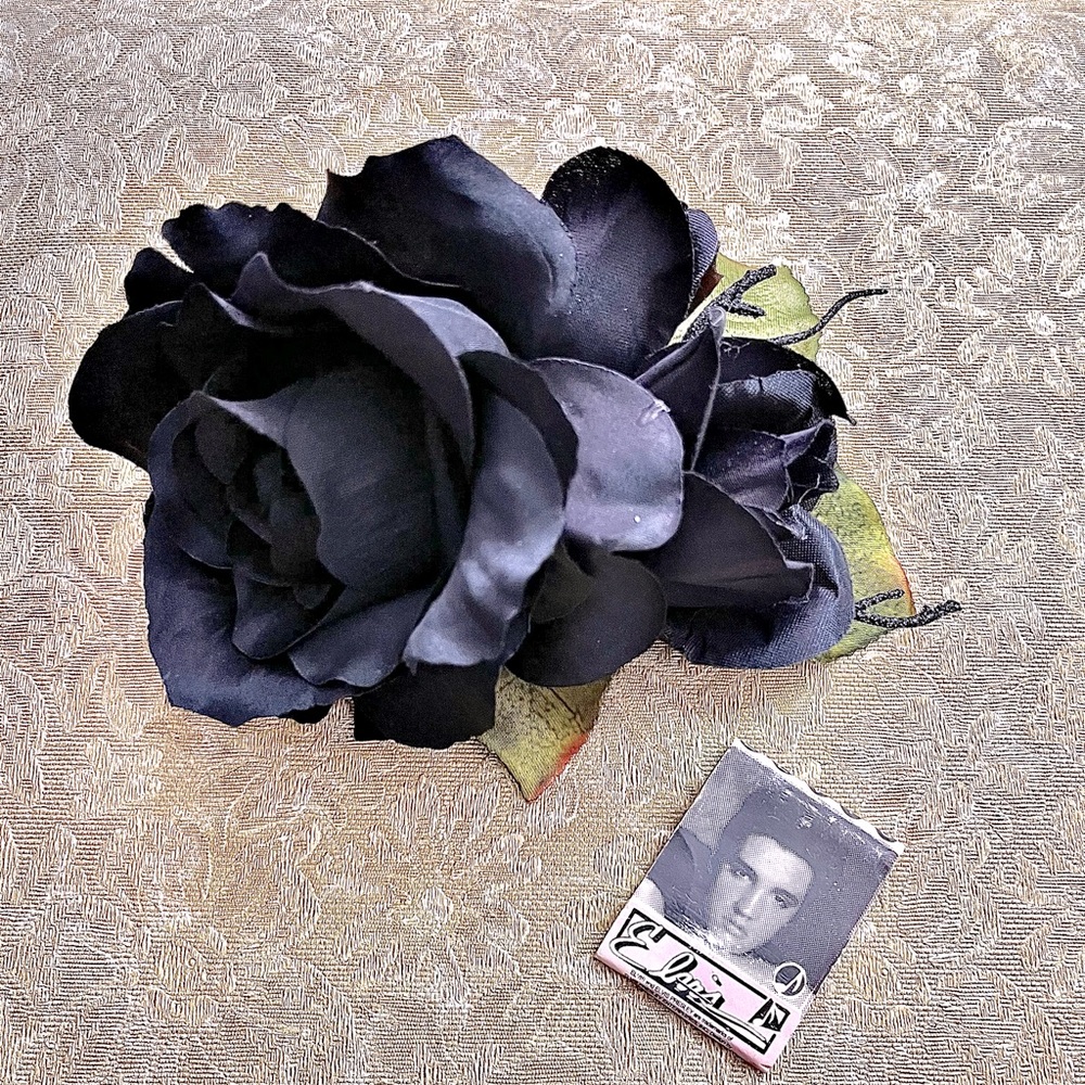 Misfortune Galore Black Hair Flower Pinup Rockabilly Psychobilly Goth